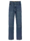 Martine Rose Reversible Camo Jeans Rivet Detailing In Blue