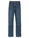 Martine Rose Reversible Camo Jeans Rivet Detailing In Blue