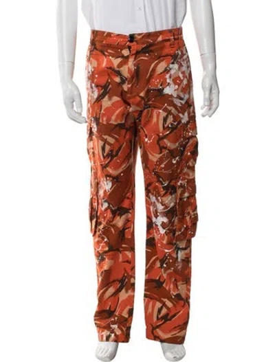 Pre-owned Martine Rose Camouflage Print Cargo Pants In Orange