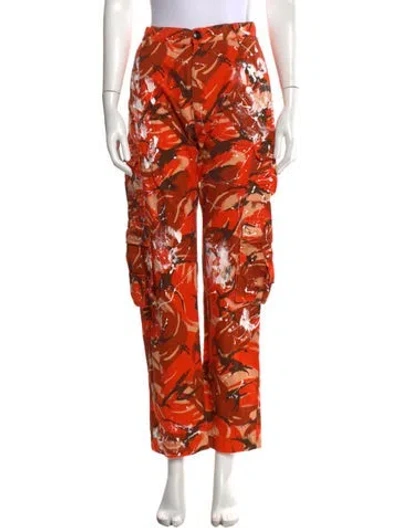 Pre-owned Martine Rose Camouflage Print In Orange