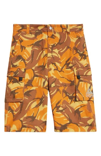 Martine Rose Camouflage Utility Cargo Shorts In Orange