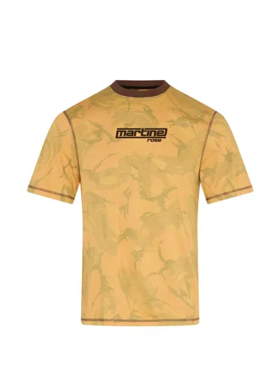 Martine Rose Camouflage-print T-shirt In Yellow