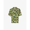 Martine Rose Green Bowling Shirt With Abstract Pattern In Green
