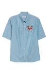 Martine Rose Casual Stripe Button-down Shirt In Blue