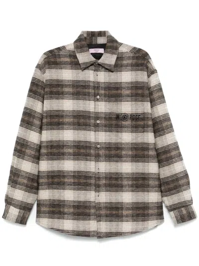 Martine Rose Check-pattern Overshirt In Brown