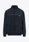 Martine Rose Tartan-pattern Nylon Bomber Jacket In Black
