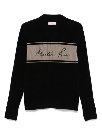 Martine Rose Chenille V-neck Sweater In Black