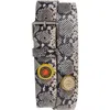 Martine Rose Classic Champagne Cap Snakeskin Embossed Leather Belt In Gray