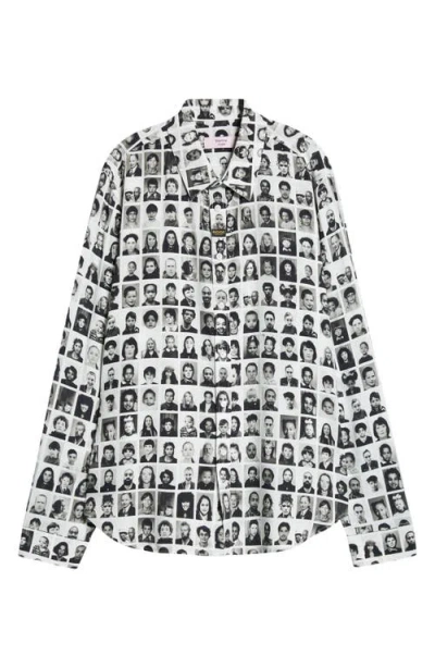 Martine Rose Classic Photo Print Button-up Shirt In White-black