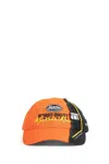 Martine Rose Two-tone Frayed-edge Cap In Orange