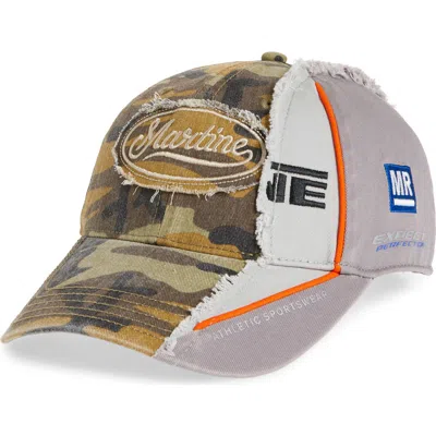 Martine Rose Collage Spliced Adjustable Baseball Cap In Brown