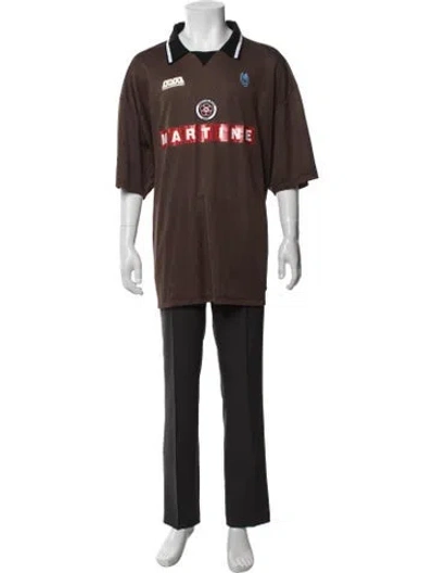 Pre-owned Martine Rose Collar Short Sleeve Polo Shirt In Brown