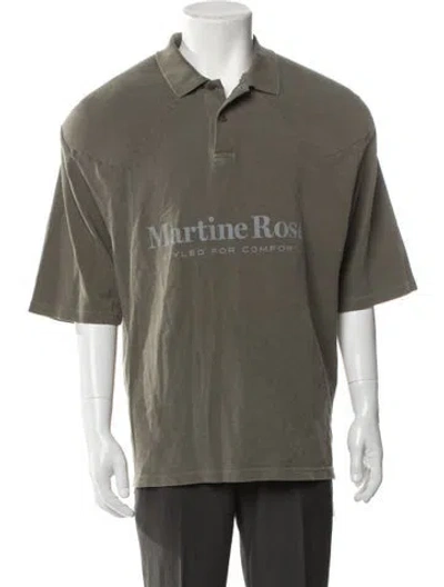 Pre-owned Martine Rose Collar Short Sleeve Polo Shirt In Green
