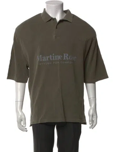 Pre-owned Martine Rose Collar Short Sleeve Polo Shirt W/ Tags In Green