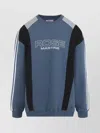 Martine Rose Color Block Crew Neck Long Sleeve Sweatshirt In Blue