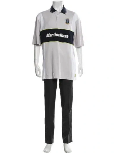 Pre-owned Martine Rose Colorblock Pattern Collar Polo Shirt In Grey