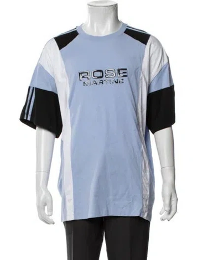 Pre-owned Martine Rose Colorblock Pattern Crew Neck T-shirt In Blue
