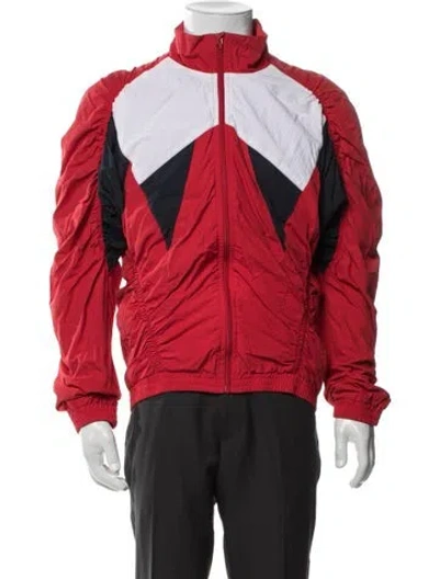 Pre-owned Martine Rose Colorblock Pattern Jacket In Red/white