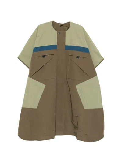Martine Rose Colour-block Panelled Coat In Brown