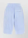 Martine Rose Concealed Drawstring Terry Bermuda Shorts In Blue