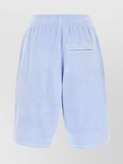 Martine Rose Concealed Drawstring Terry Bermuda Shorts In Blue