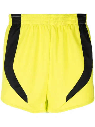 Martine Rose Yellow Football Shorts In Fluoro / Black