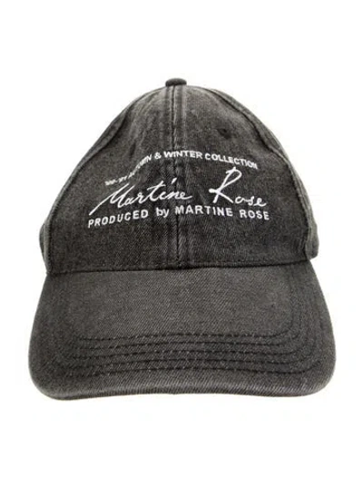 Pre-owned Martine Rose Cotton Denim Baseball Cap In Gray