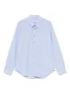 Martine Rose Striped Cotton Poplin Shirt With Long Sleeves In Blue