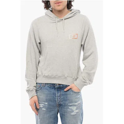 Martine Rose Cotton Shrunken Hoodie With Patch Men's Pocket