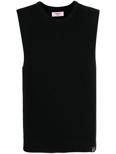 Martine Rose Crew-neck Knitted Vest In Black