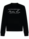 Martine Rose Cropped Black Long-sleeve Tee With Vintage Text Design In Black