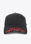 Martine Rose Distressed Logo Baseball Cap In Black