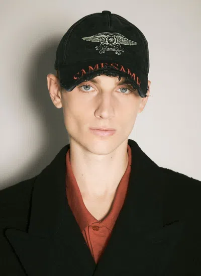 Martine Rose Cut Peak Baseball Cap In Black