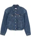 Martine Rose Indigo Extreme Shoulder Denim Jacket In Blue
