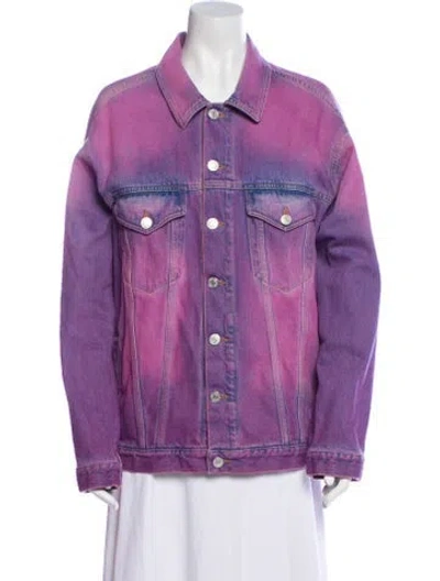 Pre-owned Martine Rose Denim Jacket In Purple