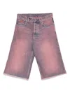 Martine Rose Ssense Exclusive Pink Frayed Denim Shorts In Pink