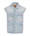 Martine Rose Blue Faded Denim Vest In Blue