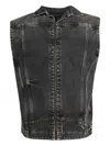 Shop Martine Rose Denim Vest In Grey