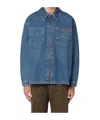 Martine Rose Reversible Zip-up Denim Jacket In Blue