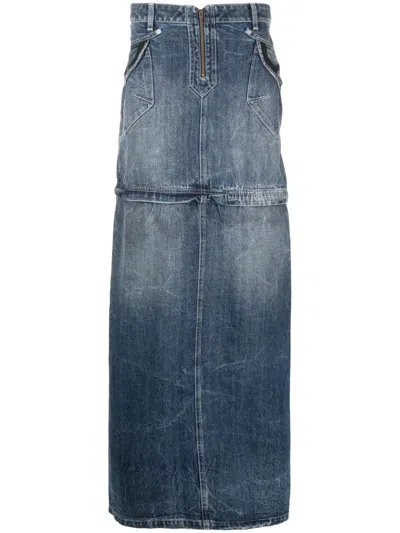 Martine Rose Jeansrock Mit Abnehmbarem Saum In Blue
