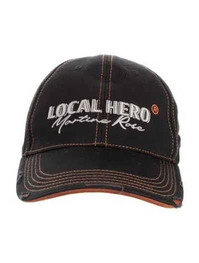 Pre-owned Martine Rose Distressed Baseball Cap In Black