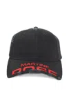 Martine Rose Distressed Logo Baseball Cap In Black