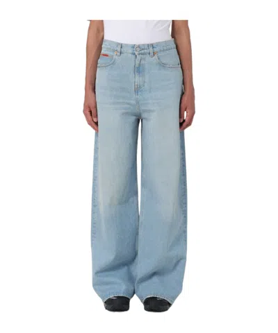 Martine Rose Distressed Straight Jeans In Blue