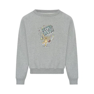 Pre-owned Martine Rose Doll Crew 'grey Marl/better Days Bunny' | Women's Size Xs