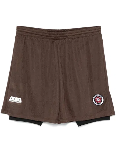 Martine Rose Double Football Shorts In Brown