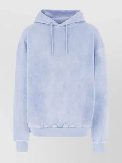 Martine Rose Drawstring Hood Terry Sweatshirt In Blue