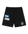 Martine Rose Tech Jersey Football Shorts Patches In Black
