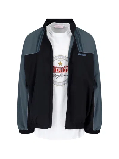 Martine Rose Black Embroidered High Collar Jacket In Multi