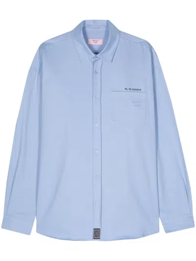 Martine Rose Embroidered-logo Cotton Shirt In Blue