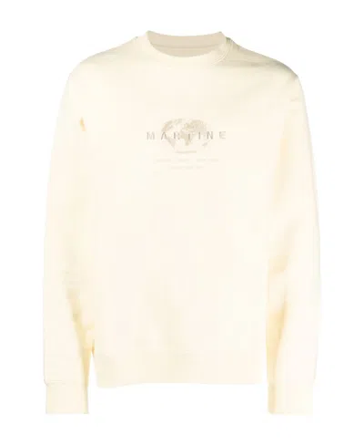 Martine Rose Embroidered-logo Cotton Sweatshirt In Neutral